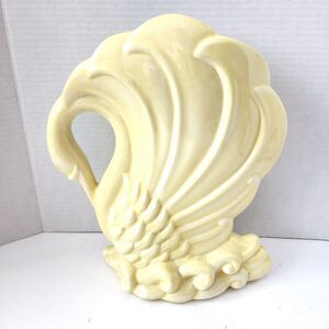 Vintage Art Pottery Ceramic Studio Yellow Swan Figurine Vase Art Deco Decor